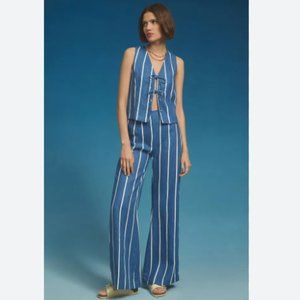 Brand New Faithfull La Plage De Mau Striped Wide-Leg Pants